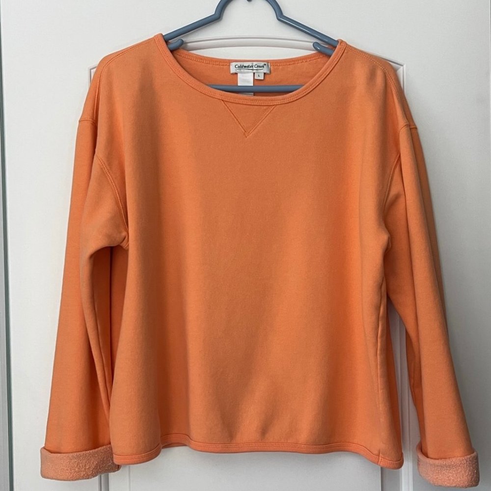 COLDWATER CREEK Long Cuff Sleeved Sweatshirt for Women Size Large